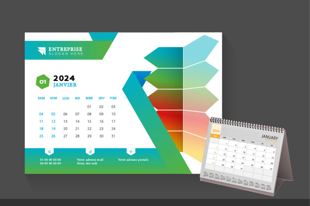 Plusieurs choix de calendriers à personnaliser