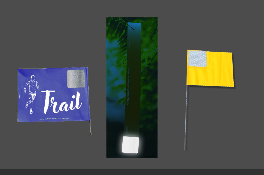 Rubans et piquets drapeau de signalisation réfléchissants