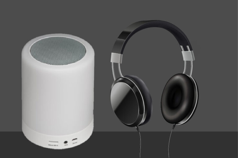 casque audio et haut parleur